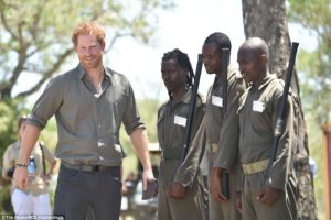 Prince Harry in the field with student rangers from the SA Wildlife College. Image courtesy of The Daily Mail