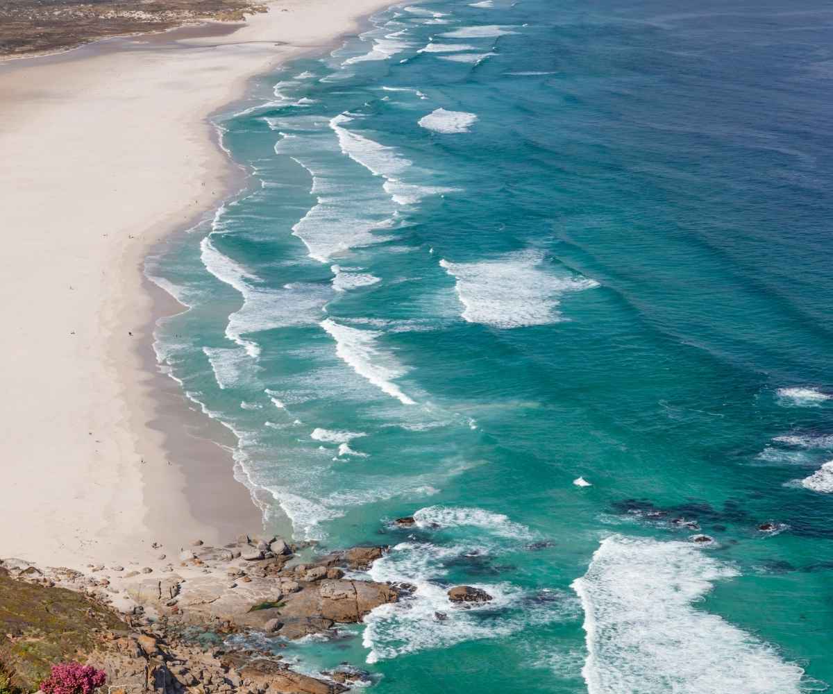Aerial view of Long Beach, Cape Town